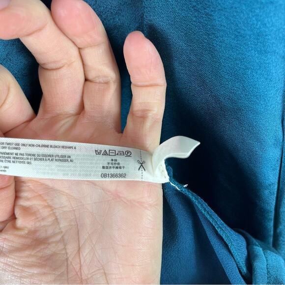 Daily Practice Anthropologie Slip Dress Satin Midi Boho Coastal Beach Teal XS - Picture 7 of 11